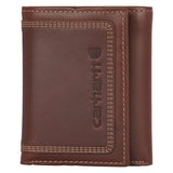 Leather Triple-Stitched Trifold Wallet